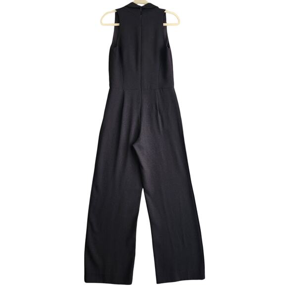 Trina Turk Womens Sleeveless Glitter Jumpsuit Size 4 Black Metallic Straight Leg - Picture 4 of 13